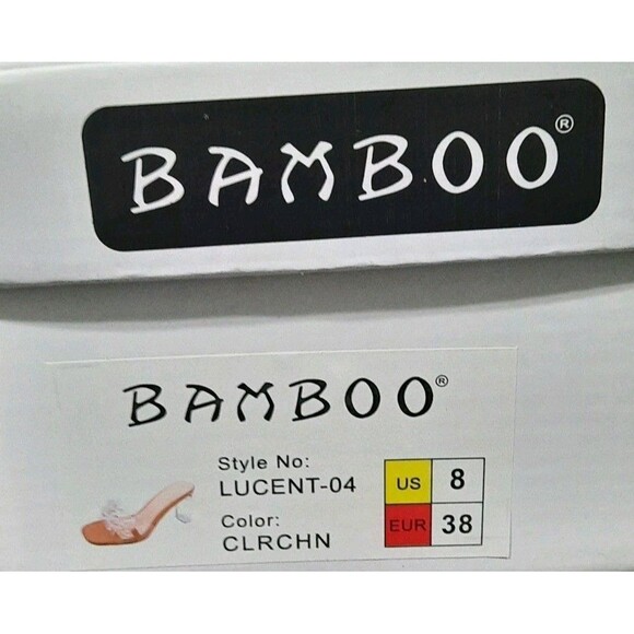 New in Box (NIB) Bamboo Lucent-04 Clear Chain Chunky Heel Platform Mule Women 8 - Picture 8 of 8